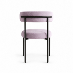 Ghế Nệm Vải Bouclé - Tím Lilac / Khung Đen