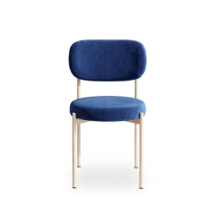 Ghế Velvet Khung Trắng - Nhung Xanh Cobalt