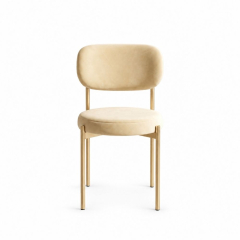 Ghế Velvet Khung Vàng Nhạt - Nhung Vàng Bơ