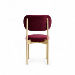 Ghế Velvet Khung Vàng Nhạt - Nhung Đỏ Burgundy