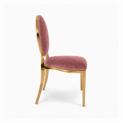 Ghế Louis Banquet Mạ Vàng - Nhung Hồng Dusty
