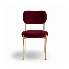 Ghế Velvet Khung Mạ Vàng Bóng - Nhung Đỏ Burgundy
