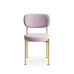 Ghế Velvet Khung Vàng Nhạt - Nhung Tím Lilac