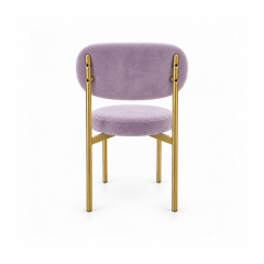 Ghế Velvet Khung Mảnh Vàng Champagne - Nhung Tím Lilac