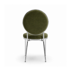 Ghế Moon Mạ Bạc Bóng - Nhung Xanh Olive