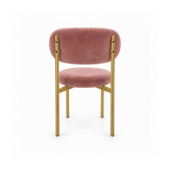 Ghế Velvet Khung Mảnh Vàng Champagne - Nhung Hồng Dusty