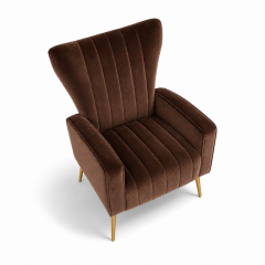 Ghế Sofa Armchair Aria - Nhung Nâu Chocolate