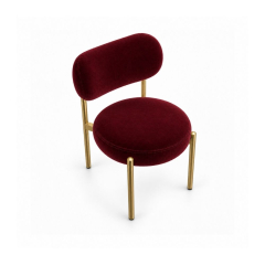 Ghế Velvet Khung Mảnh Vàng Champagne - Nhung Đỏ Burgundy