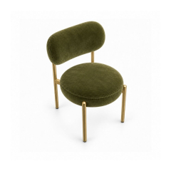 Ghế Velvet Khung Mảnh Vàng Champagne - Nhung Xanh Olive