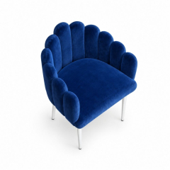 Ghế Bloom Armchair - Nhung Xanh Cobalt