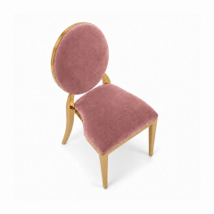 Ghế Louis Banquet Mạ Vàng - Nhung Hồng Dusty