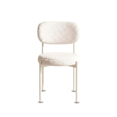 Ghế Velvet Khung Trắng - Lông Cừu Trắng