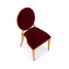 Ghế Louis Banquet Mạ Vàng - Nhung Đỏ Burgundy