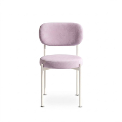 Ghế Velvet Khung Trắng - Nhung Tím Lilac