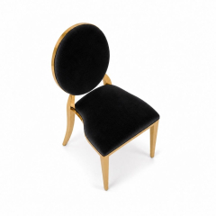 Ghế Louis Banquet Mạ Vàng - Nhung Đen