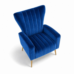 Ghế Sofa Armchair Aria - Nhung Xanh Cobalt