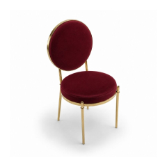 Ghế Moon Mạ Vàng Bóng - Nhung Đỏ Burgundy