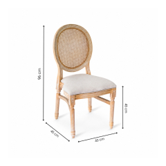 Ghế Louis XVI Lưng Mây Tân Cổ Điển