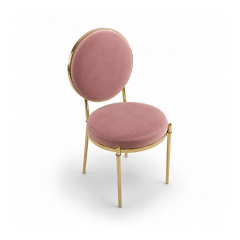 Ghế Moon Mạ Vàng Bóng - Nhung Hồng Dusty