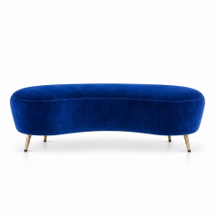 Ghế Băng Flow - Nhung Xanh Cobalt