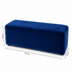 Ghế Bench Dài - Nhung Xanh Cobalt