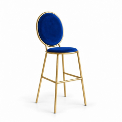 Ghế Shell Bar - Nhung Xanh Cobalt