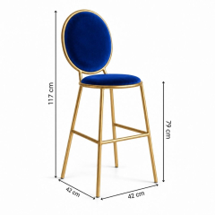 Ghế Shell Bar - Nhung Xanh Cobalt