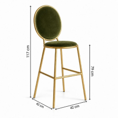 Ghế Shell Bar - Nhung Xanh Olive