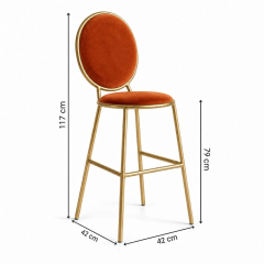 Ghế Shell Bar - Nhung Cam Đất