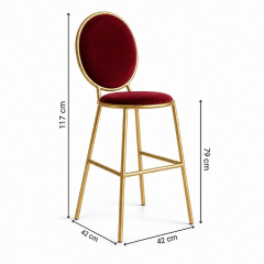 Ghế Shell Bar - Nhung Đỏ Burgundy
