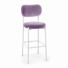 Ghế Velvet Bar Khung Trắng - Tím Lilac