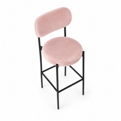 Ghế Velvet Bar Khung Đen - Hồng Đào