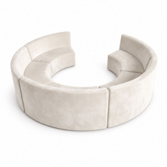 Sofa Móng Ngựa 5 Module Lưng Lớn