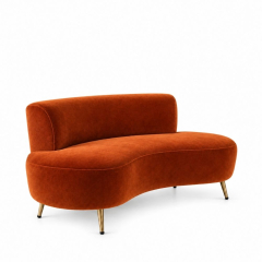 Sofa Cong Flow - Nhung Cam Đất