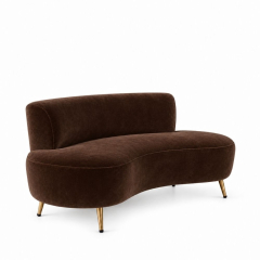 Sofa Cong Flow - Nhung Nâu Chocolate