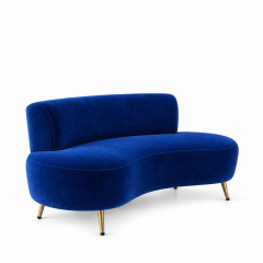 Sofa Cong Flow - Nhung Xanh Cobalt