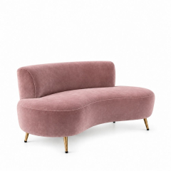 Sofa Cong Flow - Nhung Hồng Dusty
