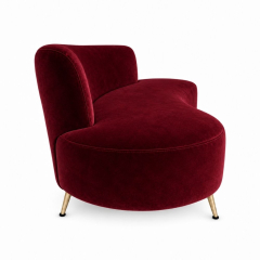 Sofa Cong Flow - Nhung Đỏ Burgundy