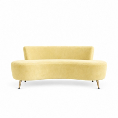Sofa Cong Flow - Nhung Vàng Bơ