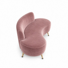 Sofa Cong Flow - Nhung Hồng Dusty