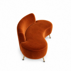 Sofa Cong Flow - Nhung Cam Đất
