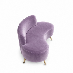 Sofa Cong Flow - Nhung Tím Lilac