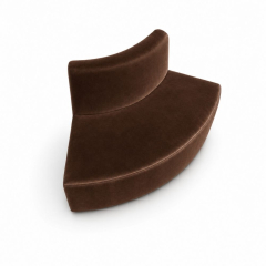 Sofa Module Lưng Nhỏ - Nhung Nâu Chocolate