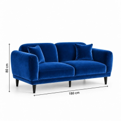 Sofa Đôi Lounge - Nhung Xanh Cobalt