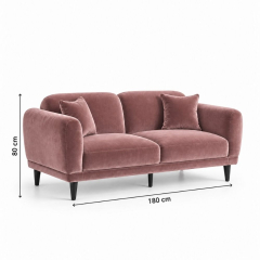 Sofa Đôi Lounge - Nhung Hồng Dusty