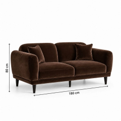 Sofa Đôi Lounge - Nhung Nâu Chocolate