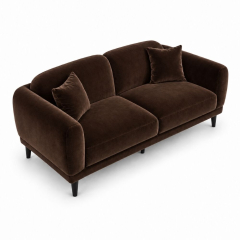 Sofa Đôi Lounge - Nhung Nâu Chocolate