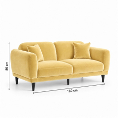 Sofa Đôi Lounge - Nhung Vàng Bơ