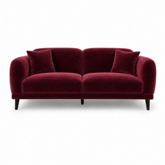 Sofa Đôi Lounge - Nhung Đỏ Burgundy
