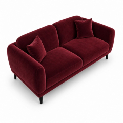 Sofa Đôi Lounge - Nhung Đỏ Burgundy